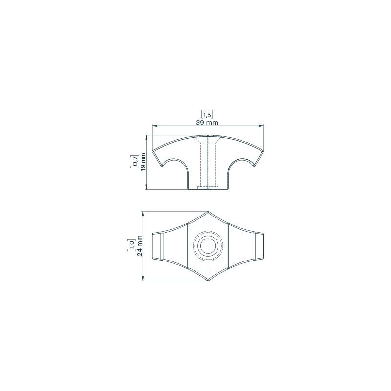 Accessoire de pont encastré Kajaksport, en T de 5 mm, lot de 4