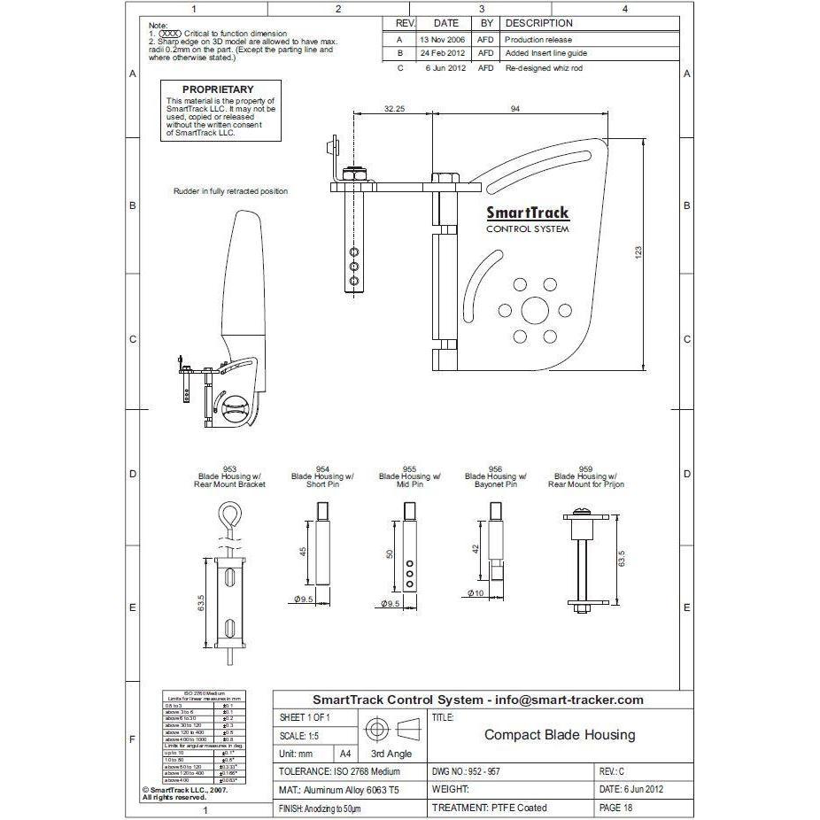 SmartTrack Compact Blade Housing/Rudder Head